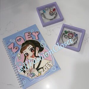 Zoey  Notebook with Charm Bracelets